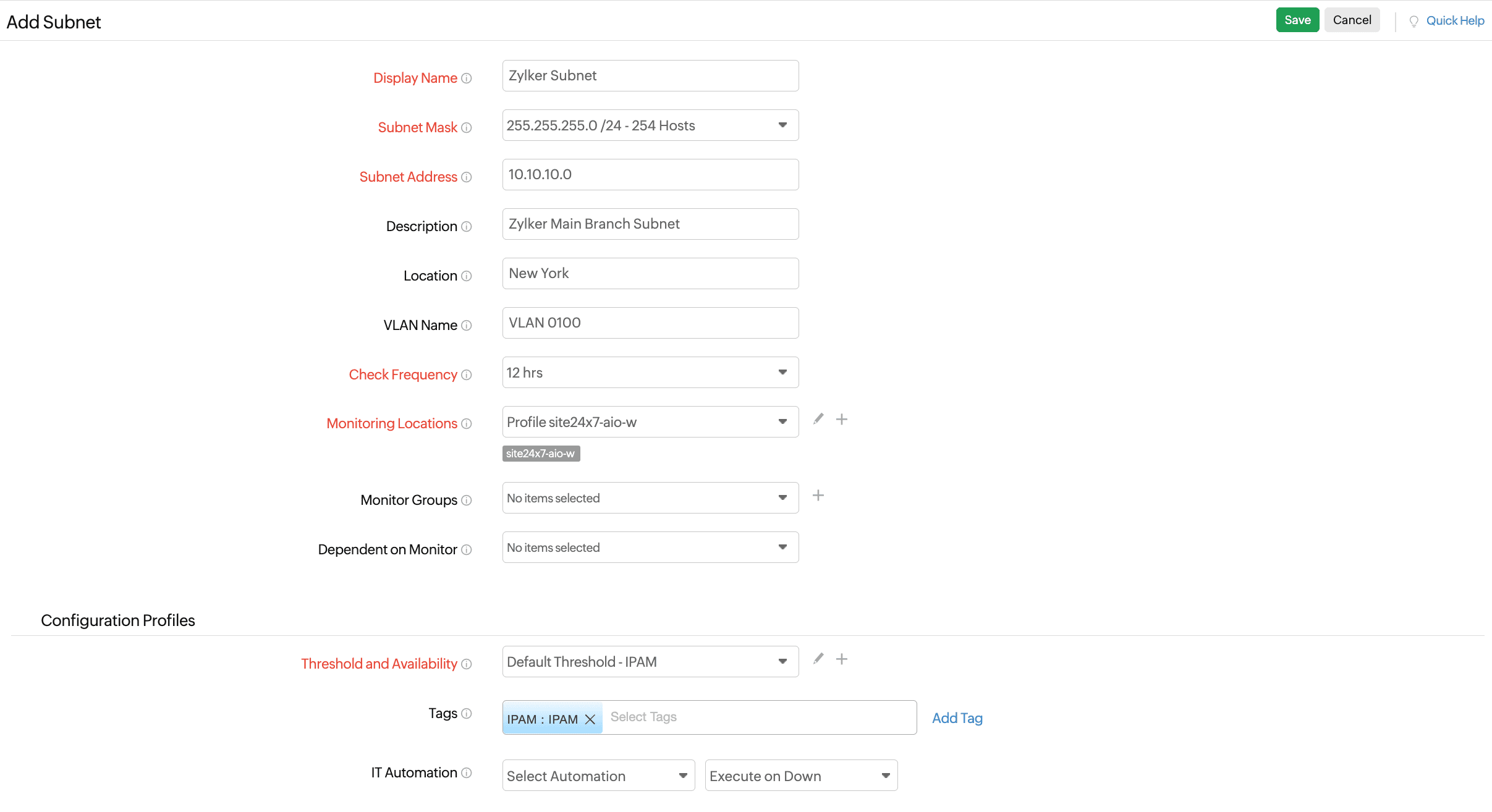 Adding a subnet