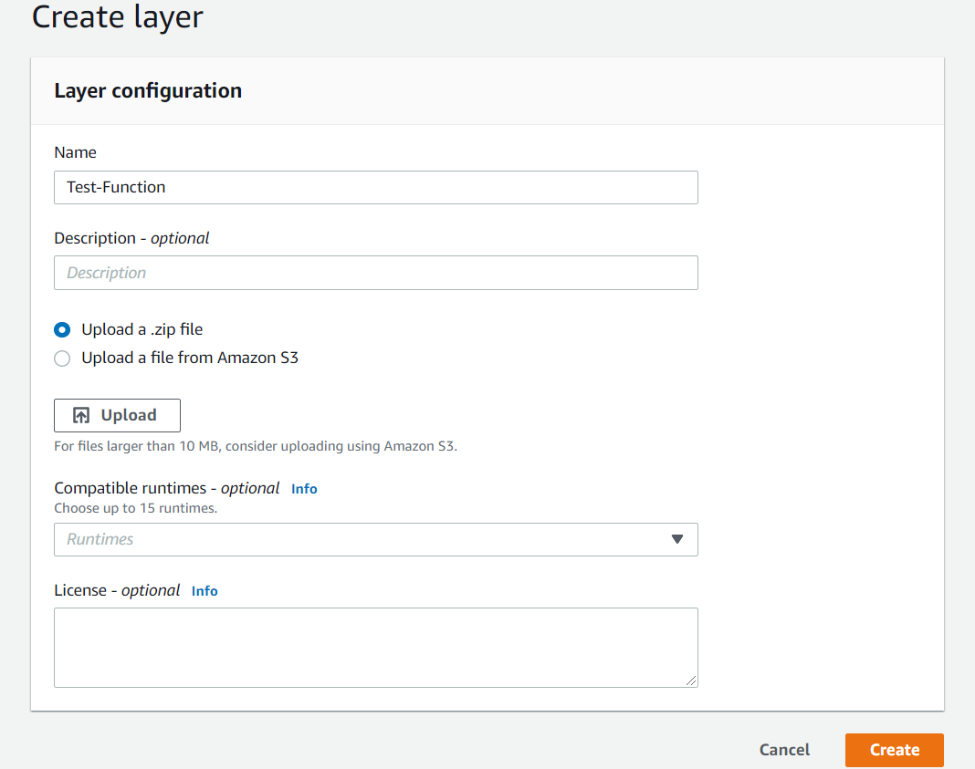 Create AWS Lambda layers to integrate lambda extensions.