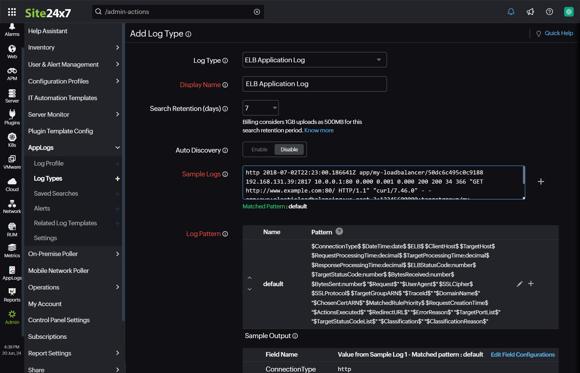 AWS out-of-the bos log types