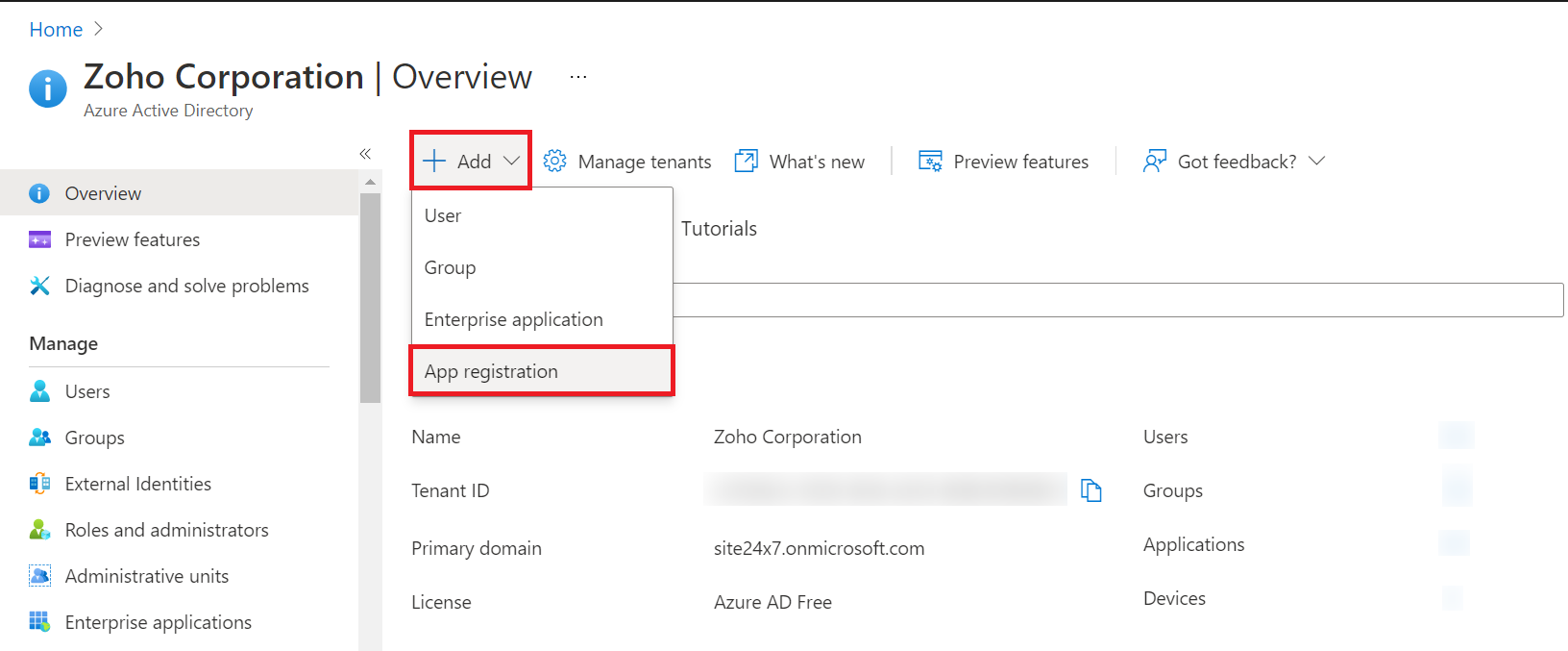 Register a custom App in Azure