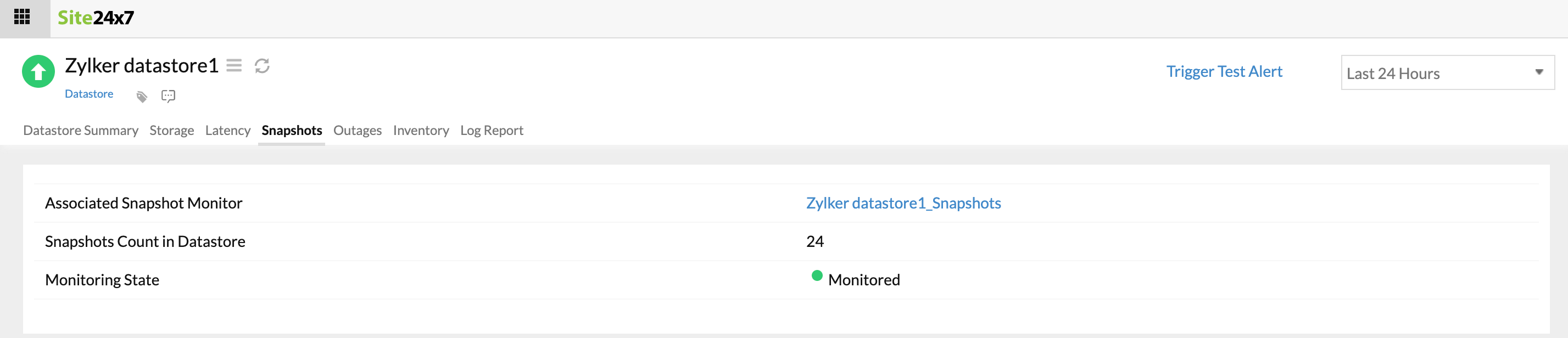 Monitor datastore snapshots