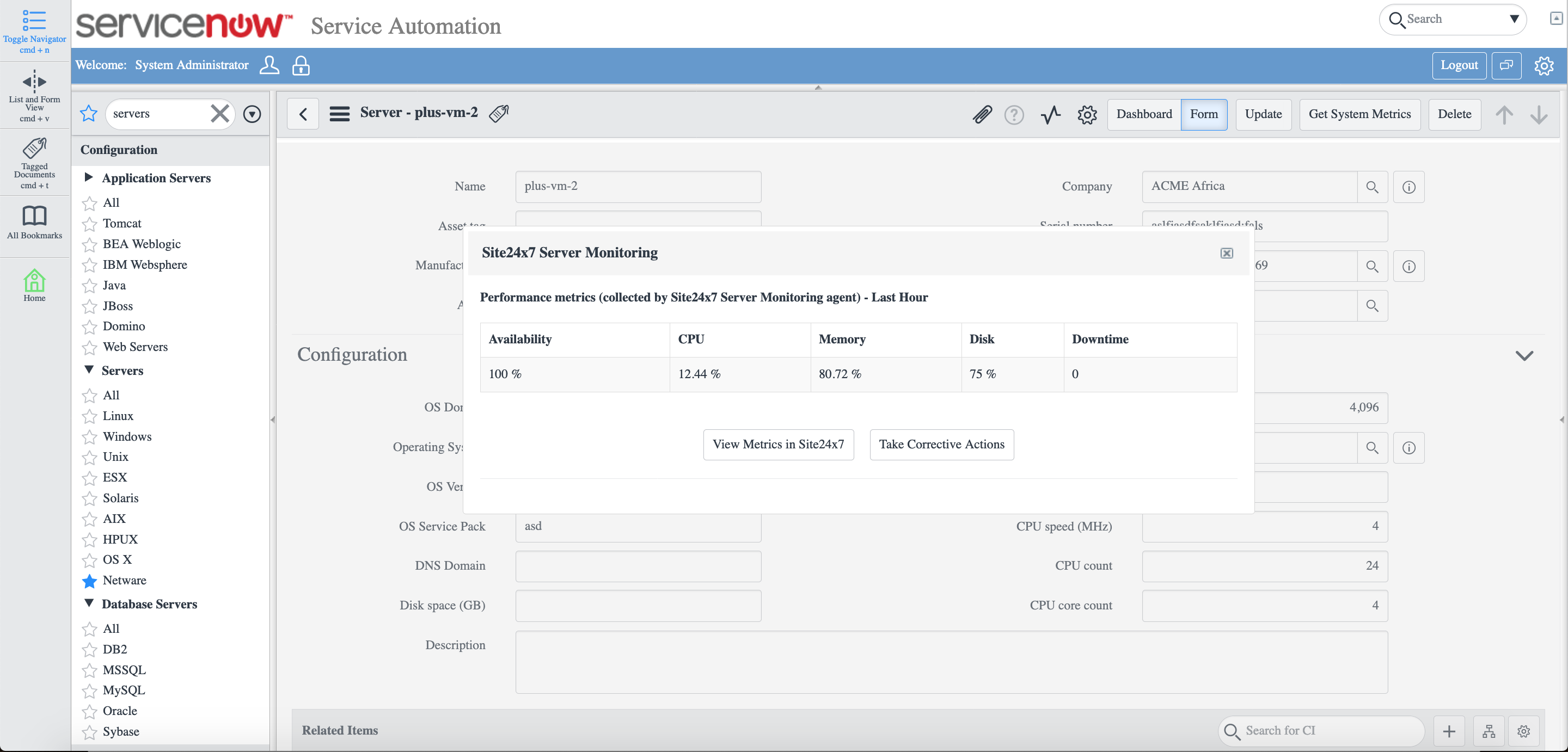 ServiceNow Metrics