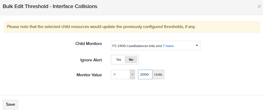 Bulk edit tabular performance counters