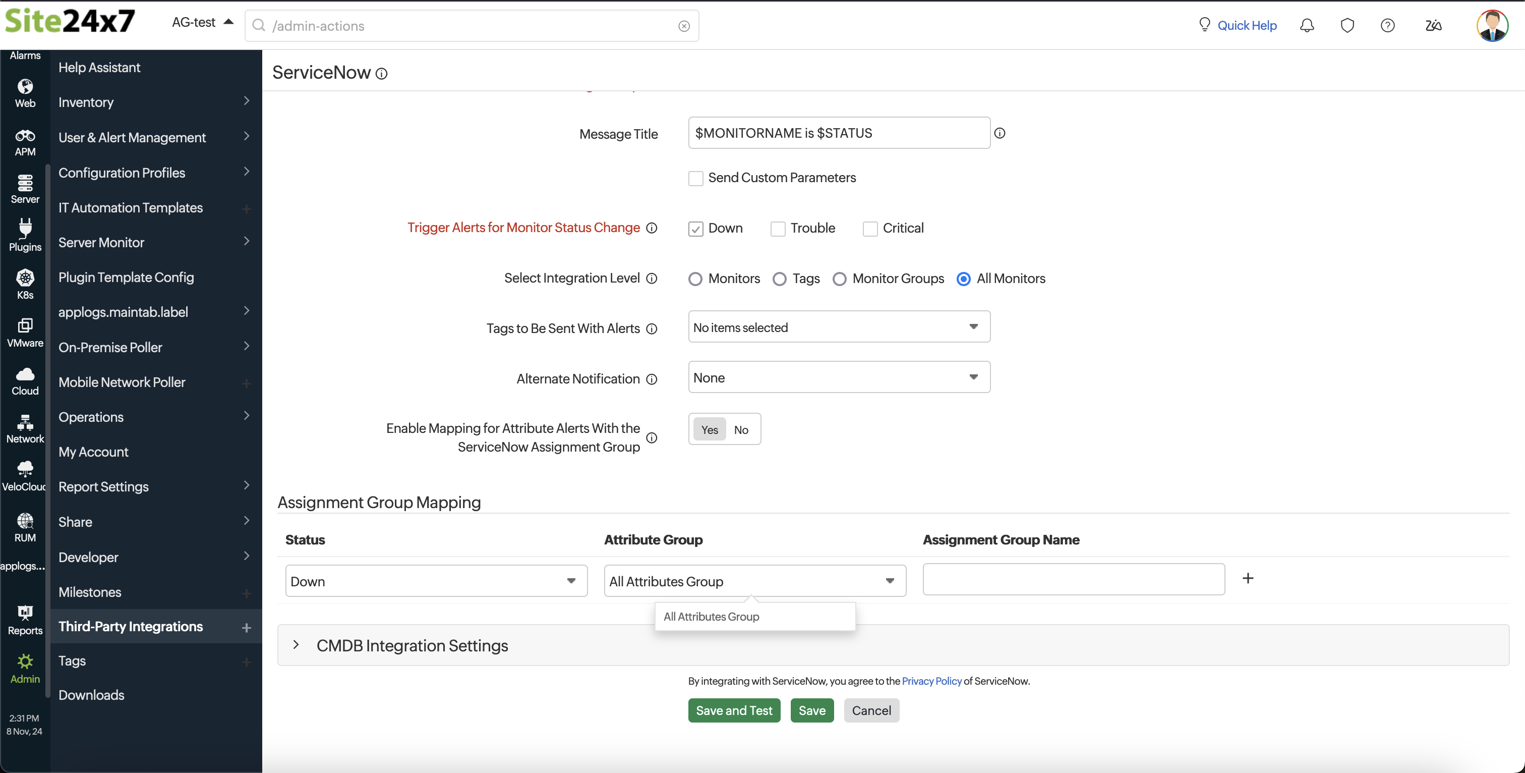 ServiceNow Integration Process